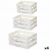 Set di Scatole Decorative Love 3 Pezzi Bianco Legno (4 Unità)