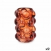 Lyseholder Mikro perler Orange Krystal 8,4 x 12,5 x 8,4 cm (12 enheder)