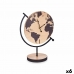 Bordklokke Παγκόσμιος Χάρτης Μαύρο Μέταλλο Ξύλο MDF 22,5 x 30,5 x 12 cm (x6)