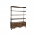 Shelves DKD Home Decor Black Metal Brown Acacia 145 x 35 x 190 cm