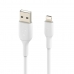 Cable USB a Lightning Belkin CAA001BT0MWH Blanco 15 cm (1 unidad)