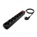 Regleta Enchufes 6 Tomas con Interruptor Aisens Negro (1,4 m)