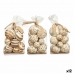 Set of Decorative Balls White Brown (12 Units)