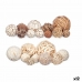 Conjunto de bolas decorativas Branco Castanho (12 Unidades)