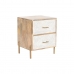 Nightstand Home ESPRIT White Brown Golden Iron Mango wood 40 x 36 x 50 cm