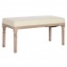 Banchetă Home ESPRIT Alb Natural Poliester Lemn de cauciuc 100 x 38 x 43 cm