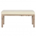 Banchetă Home ESPRIT Alb Natural Poliester Lemn de cauciuc 100 x 38 x 43 cm