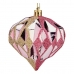 Kerstballen Diamant Ø 8 cm 6 Stuks Roze Gouden Plastic