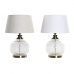 Bordlampe Home ESPRIT Hvid Beige Metal Krystal 38 x 38 x 54 cm (2 enheder)