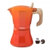 Italienische Kaffeemaschine Oroley Petra 9 Tassen Orange Aluminium