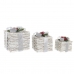 Set decoratieve dozen DKD Home Decor LED Wit Rood Groen Zilverkleurig 25 x 25 x 30 cm (3 Onderdelen)