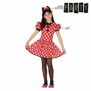 Vestido y tocado de Minnie Mouse para niños pequeños, disfraz de