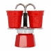 Italienische Kaffeemaschine Bialetti Rot Aluminium 100 ml 2 Kopper