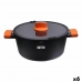 Casserole avec Couvercle en Verre Quttin Gastro Noir Orange 34,5 x 25,5 x 12 cm (6 Unités)