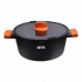 Casserole avec Couvercle en Verre Quttin Gastro Noir Orange 34,5 x 25,5 x 12 cm (6 Unités)