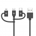 Kabel USB naar Micro-USB, USB-C en Lightning Celly USB3IN1BK Zwart 1 m