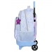 School Rucksack with Wheels Frozen Believe Lilac 33 X 45 X 22 cm