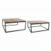 Set of 2 tables DKD Home Decor Ruskea Musta 90 x 90 x 40 cm