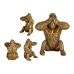 Decoratieve figuren Gorilla 9 x 18 x 17 cm Gouden