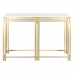 Console DKD Home Decor White Golden Metal Marble 120 x 40 x 81,5 cm