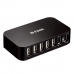 7-Port USB Hub D-Link DUB-H7 USB 2.0 Melns