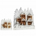 Decoratieve figuren Licht Dorp Wit Bruin Hout 44 x 44,7 x 6 cm (4 Stuks)