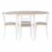 Conjunto de mesa com 4 cadeiras DKD Home Decor Branco Natural Metal Madeira MDF 121 x 55 x 78 cm