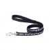 Dog Lead Red Dingo STYLE DIAMOND Black 15mm x 120 cm