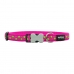 Hondenhalsband Red Dingo STYLE STARS LIME ON HOT PINK 31-47 cm