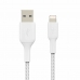 Cablu USB la Lightning Belkin CAA002BT1MWH Alb 1 m