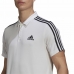 Moška Polo Majica s Kratkimi Rokavi Adidas Primeblue 3 Stripes Bela