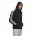 Férfi kapucnis pulóver Adidas Essentials 3 Stripes Fekete