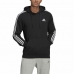 Felpa con Cappuccio Uomo Adidas Essentials 3 Stripes Nero