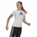 Lühikeste varrukatega T-särk, naiste Adidas Primeblue D2M Logo Sport  Valge