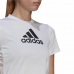 Lühikeste varrukatega T-särk, naiste Adidas Primeblue D2M Logo Sport  Valge