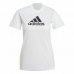 Camisola de Manga Curta Mulher Adidas Primeblue D2M Logo Sport  Branco