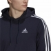 Ανδρικό Φούτερ με Κουκούλα Adidas Essentials 3 Stripes Ναυτικό Μπλε