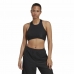 Sporttopje voor dames Adidas Studio Wrapeed Rib Zwart