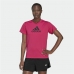 Kortarmet T-skjorte til Kvinner Adidas Designed 2 Move Logo Fuksia