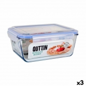 Porta pranzo Ermetico Quttin Rettangolare 375 ml (12 Unità