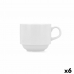 Teetasse Bidasoa Glacial Weiß aus Keramik 250 ml (6 Stück) (Pack 6x)