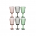 Set Čaša Home ESPRIT Crna Crvena Zelena Kristal 285 ml (6 kom.)