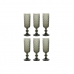 Set van bekers Home ESPRIT Grijs Kristal 150 ml (6 Stuks)