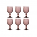 Conjunto de Copos Home ESPRIT Cor de Rosa Cristal 325 ml (6 Unidades)