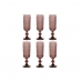 Set van bekers Home ESPRIT Roze Kristal 150 ml (6 Stuks)