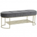 Banquette DKD Home Decor Gris Doré Métal 120 x 40 x 45 cm