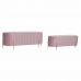 Kruk DKD Home Decor   Roze Gouden Metaal Polyester Fluweel (123 x 50 x 45 cm)