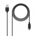 Cable USB A a USB C NANOCABLE 10.01.2101 Negro 1 m