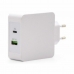 Cargador USB Pared TooQ TQWC-2SC03WT Balta 48 W