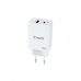 Cargador de Pared TooQ Cargador de Pared GaN USB-C/PD + USB-A/QC 45W, Blanco Blanco 45 W